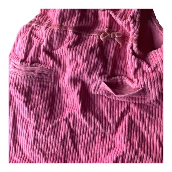 Little Me Pink Corduroy Baby Girl Sleeveless Dress 18M Bow Accent Front Pockets - Picture 5 of 10